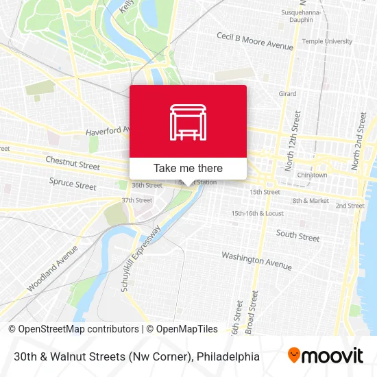Mapa de 30th & Walnut Streets (Nw Corner)