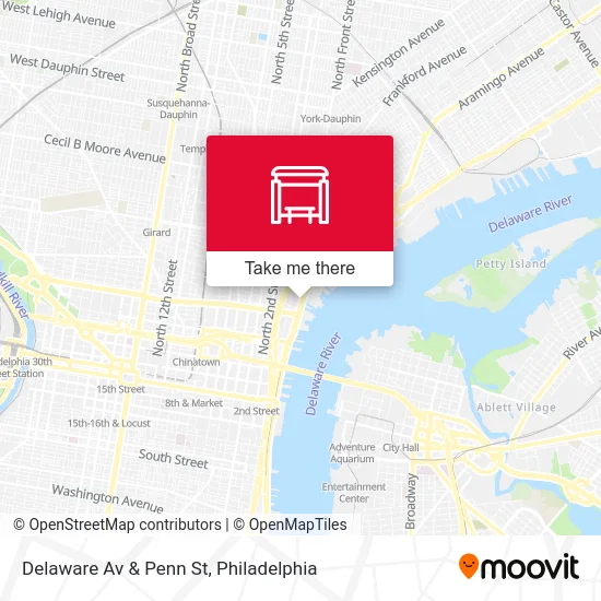 Delaware Av & Penn St map