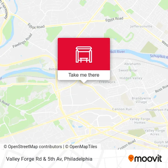 Valley Forge Rd & 5th Av map