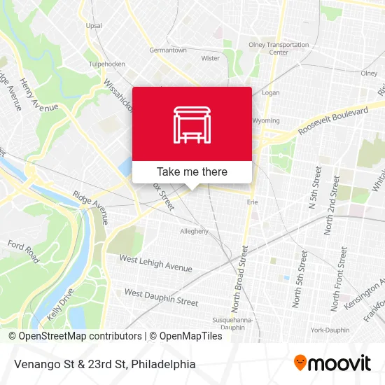 Venango St & 23rd St map