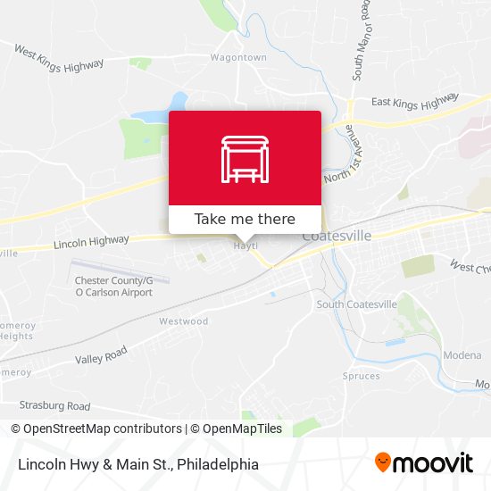 Lincoln Hwy & Main St. map