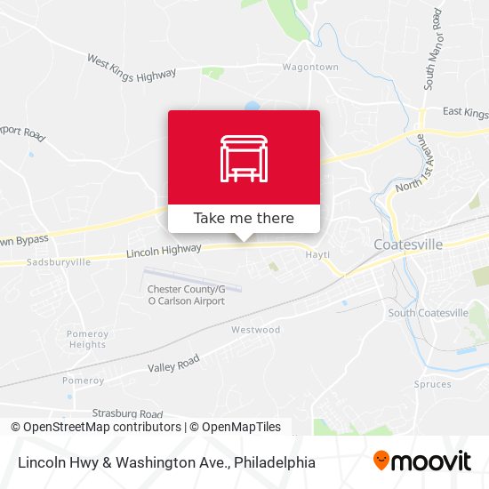 Lincoln Hwy & Washington Ave. map