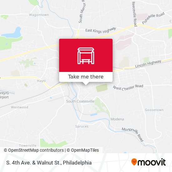 S. 4th Ave. & Walnut St. map