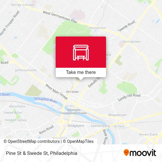 Pine St & Swede St map