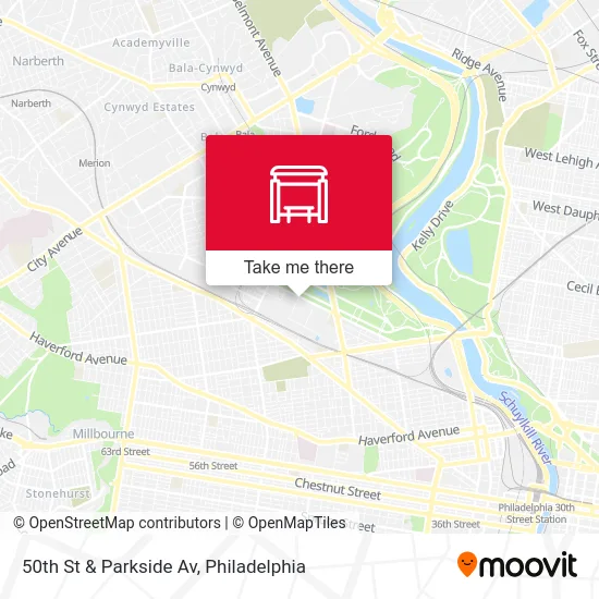 50th St & Parkside Av map