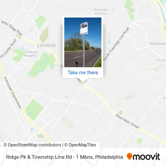 Mapa de Ridge Pk & Township Line Rd - 1 Mbns