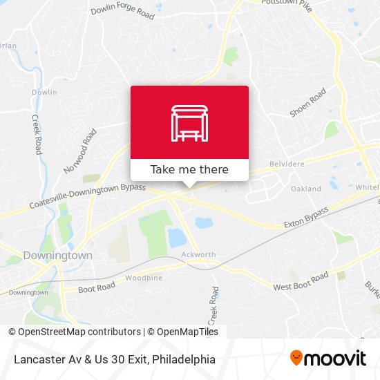 Lancaster Av & Us 30 Exit map