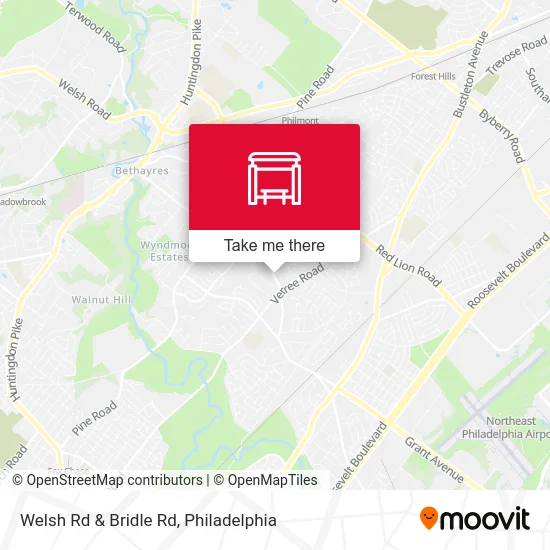 Welsh Rd & Bridle Rd map