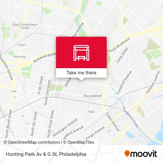 Hunting Park Av & G St map