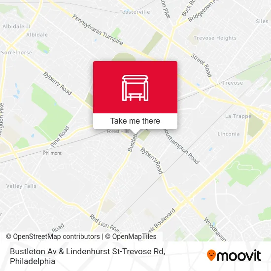Bustleton Av & Lindenhurst St-Trevose Rd map
