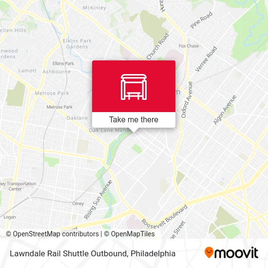 Lawndale Rail Shuttle Outbound map
