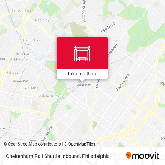 Cheltenham Rail Shuttle Inbound map