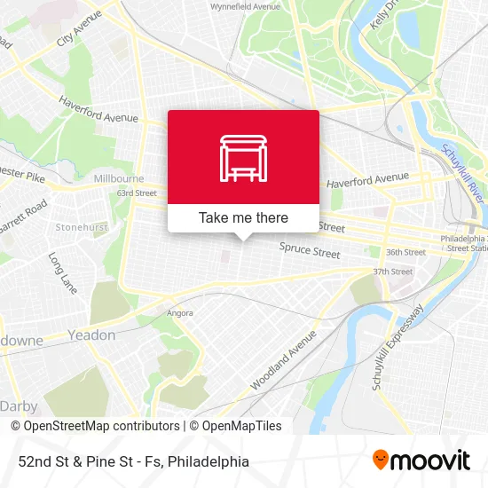 52nd St & Pine St - Fs map