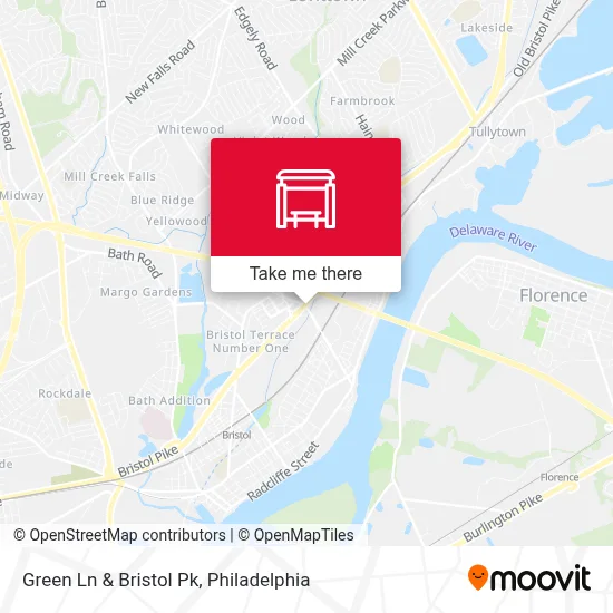 Green Ln & Bristol Pk map