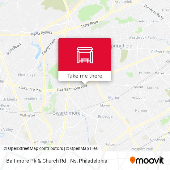 Baltimore Pk & Church Rd - Ns map