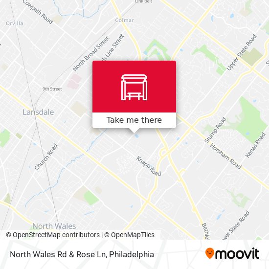 North Wales Rd & Rose Ln map