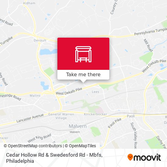 Cedar Hollow Rd & Swedesford Rd - Mbfs map