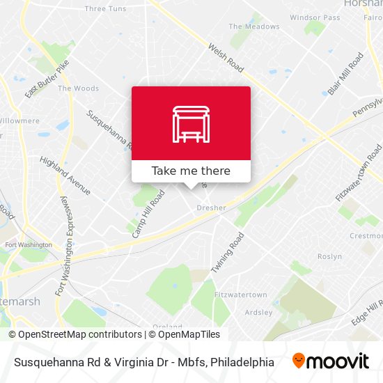 Susquehanna Rd & Virginia Dr - Mbfs map