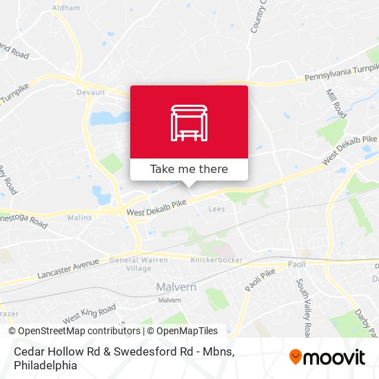 Mapa de Cedar Hollow Rd & Swedesford Rd - Mbns