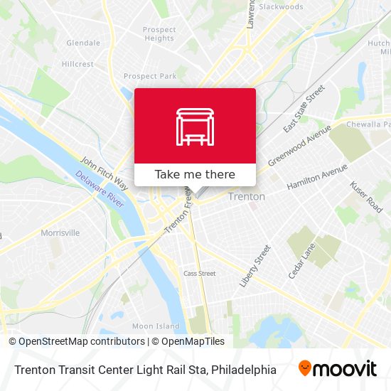 Trenton Transit Center Light Rail Sta map