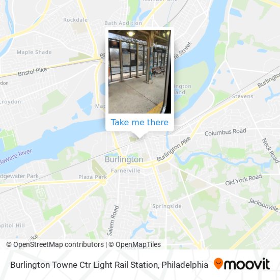 Burlington Towne Ctr Light Rail Station map