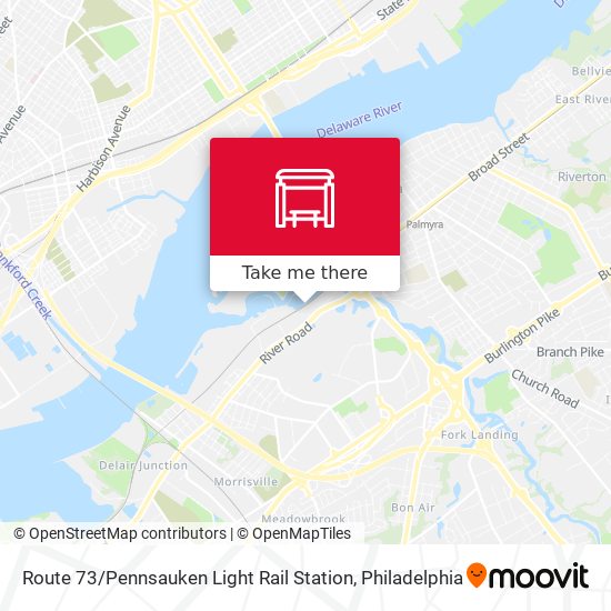 Route 73 / Pennsauken Light Rail Station map