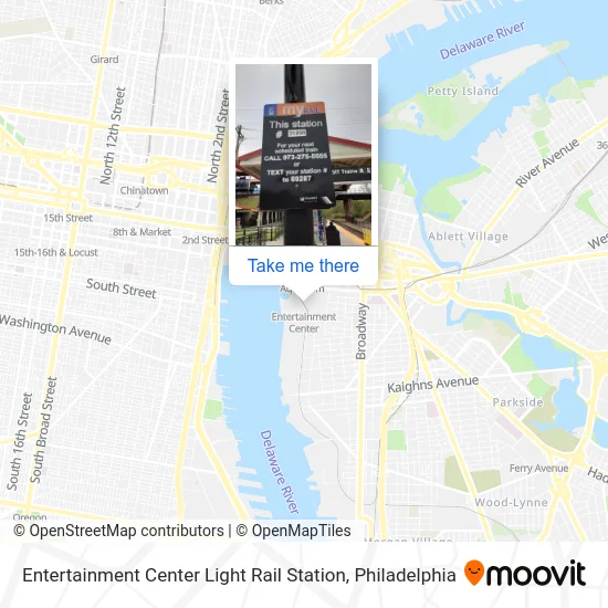 Entertainment Center Light Rail Station map