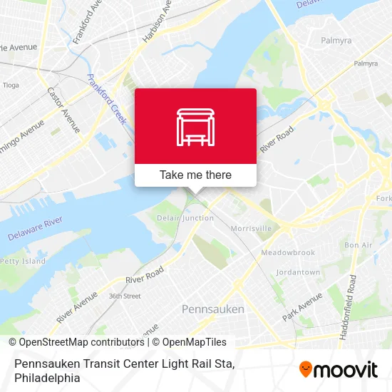 Mapa de Pennsauken Transit Center Light Rail Sta