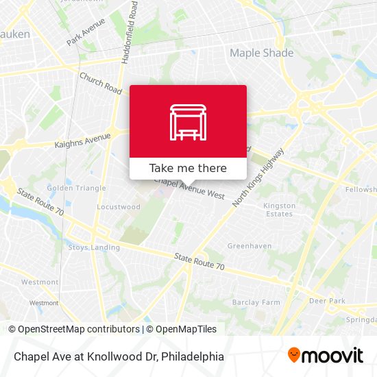 Chapel Ave at Knollwood Dr map