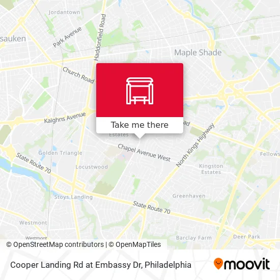 Cooper Landing Rd at Embassy Dr map
