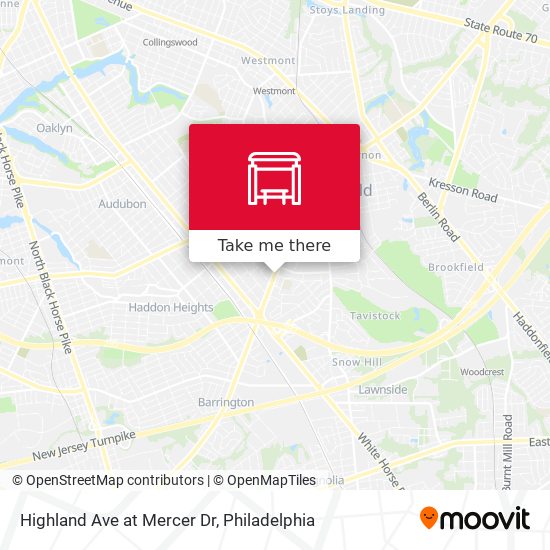 Highland Ave at Mercer Dr map