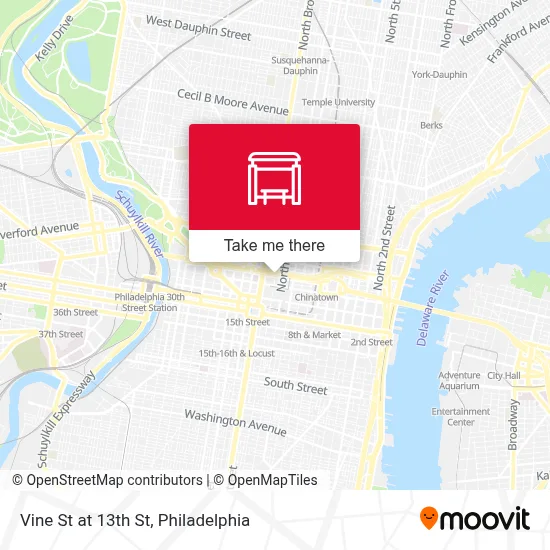 Vine St at 13th St map