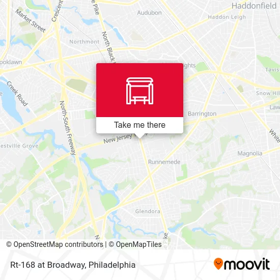 Rt-168 at Broadway map