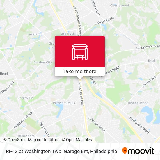 Rt-42 at Washington Twp. Garage Ent map