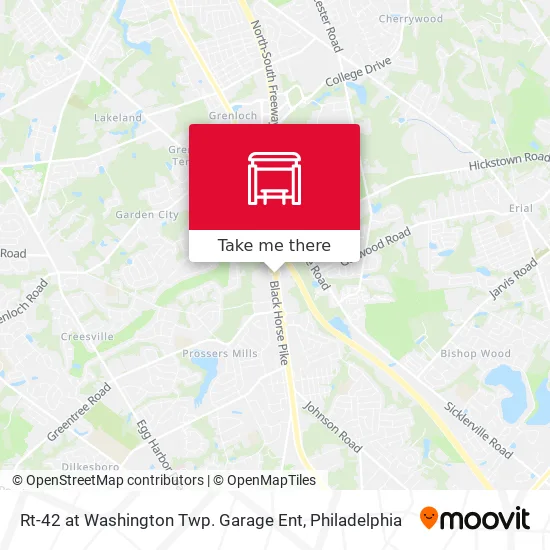 Rt-42 at Washington Twp. Garage Ent map
