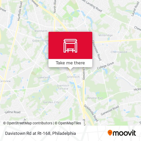 Davistown Rd at Rt-168 map