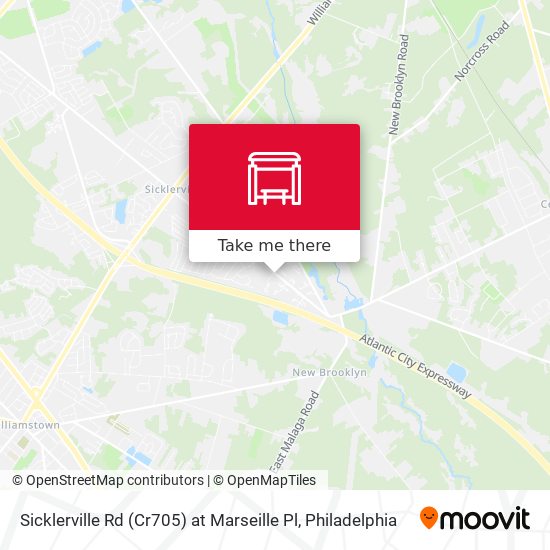Sicklerville Rd (Cr705) at Marseille Pl map