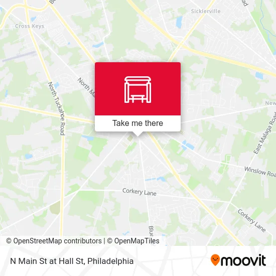 N Main St at Hall St map