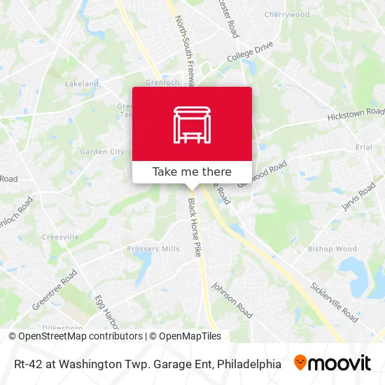 Rt-42 at Washington Twp. Garage Ent map