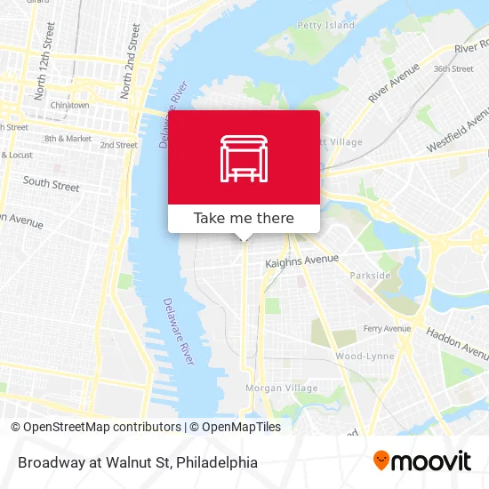 Broadway at Walnut St map