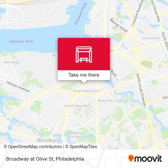 Broadway at Olive St map