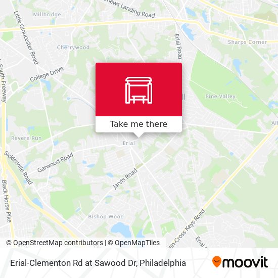 Erial-Clementon Rd at Sawood Dr map