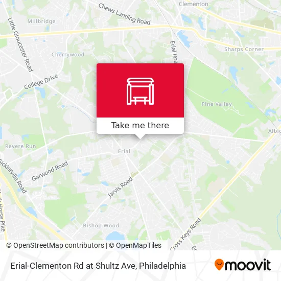 Erial-Clementon Rd at Shultz Ave map