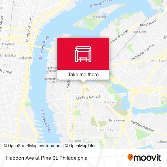 Haddon Ave at Pine St map
