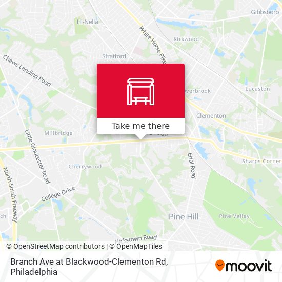 Branch Ave at Blackwood-Clementon Rd map