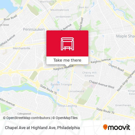 Chapel Ave at Highland Ave map