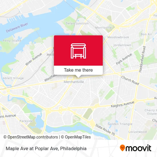 Maple Ave at Poplar Ave map