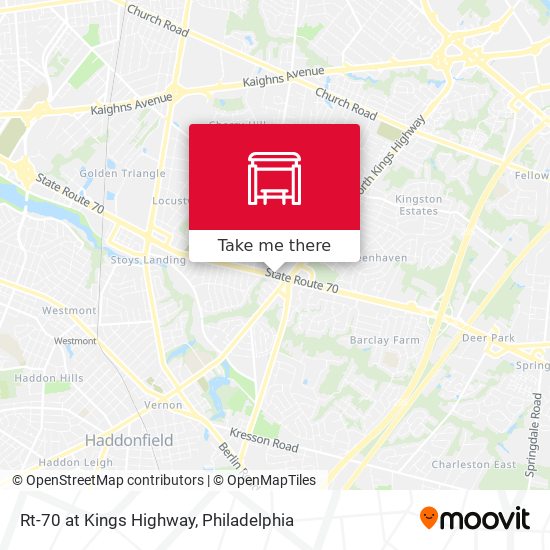 Rt-70 at Kings Highway map