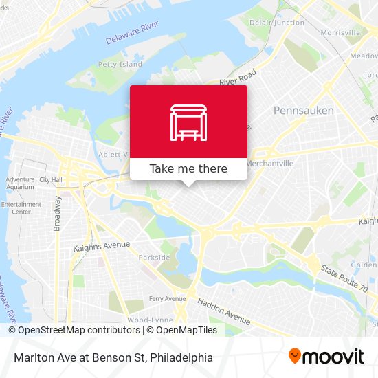 Marlton Ave at Benson St map