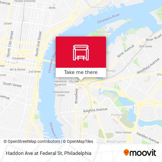 Haddon Ave at Federal St map
